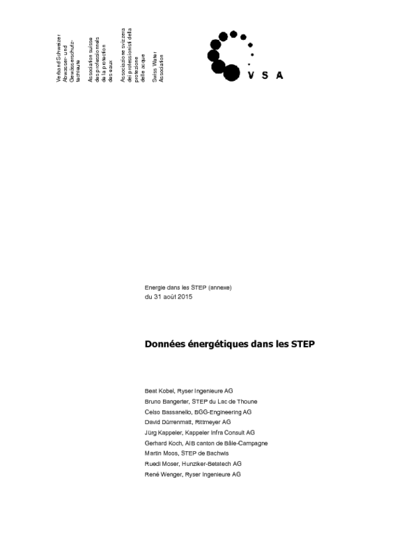 Données énergétiques dans les STEP (annexe 2015)