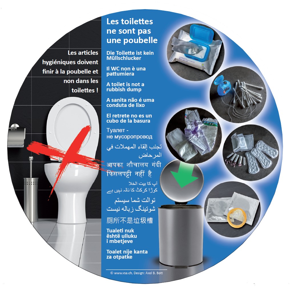 Autocollant : les toilettes ne sont pas une poubelle