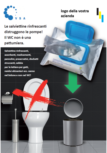 Opuscolo con vostro logo A5 “Il WC non è una pattumiera”